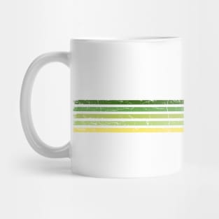 PEACE LOVE GUITARS Retro Green Stripes Mug